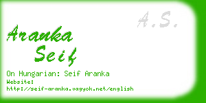 aranka seif business card